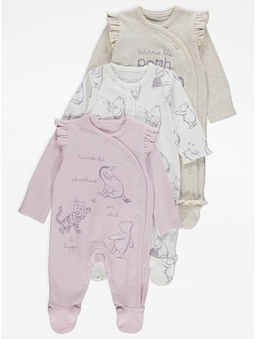 Disney Winnie the Pooh Long Sleeve Sleepsuit 3pcs