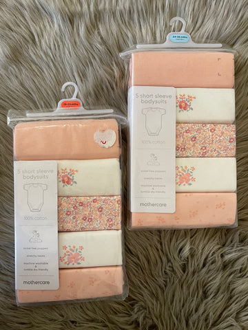Mothercare Floral Print Bodysuits Set Of 5