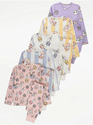 George Cute Multicolor Printed Shirts Pajamas - Set of 5