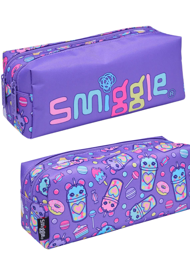 Smiggle Girls' Purple Multi Compartment Pencil Case