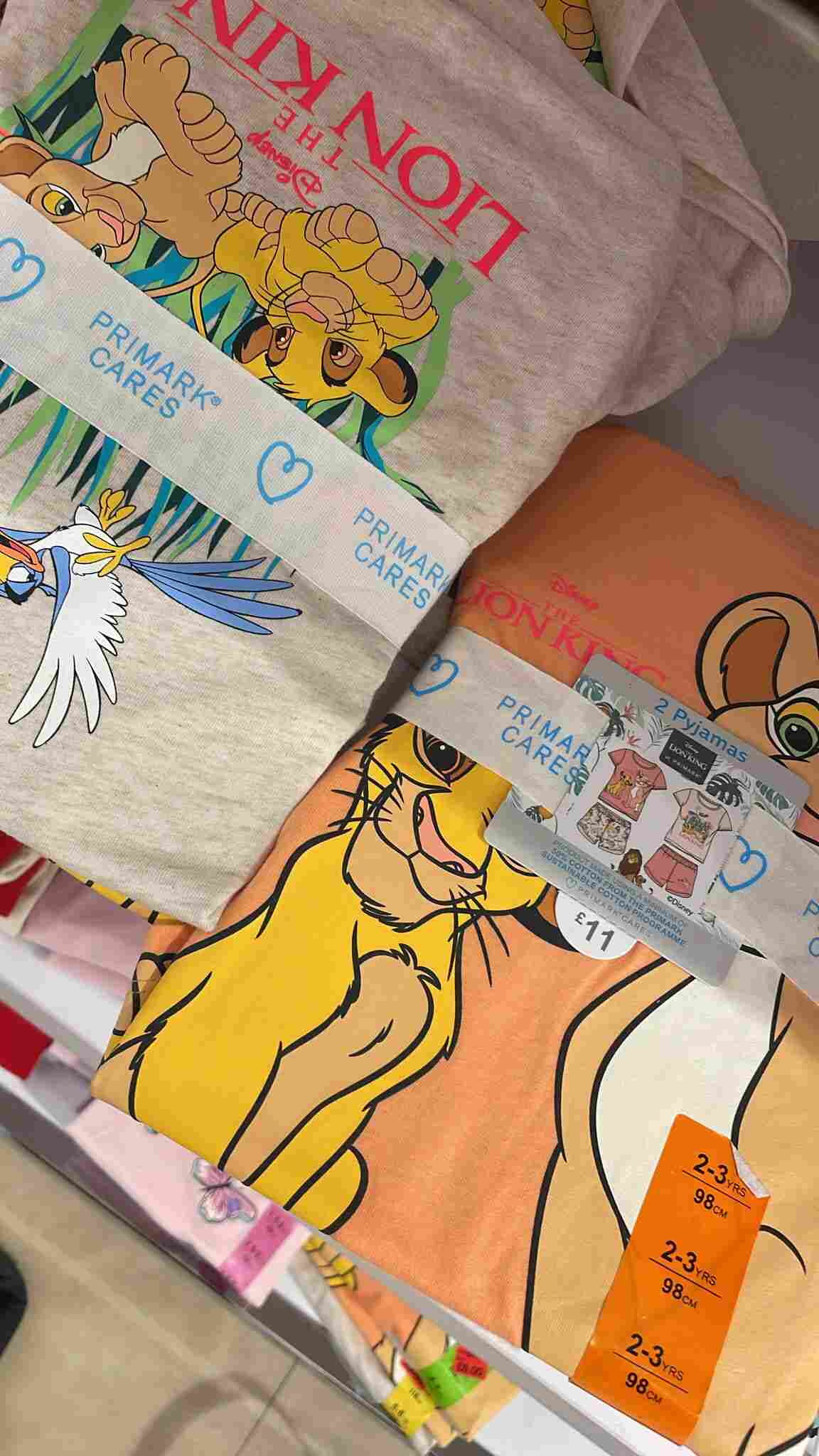Lion King Printed Pyjamas 4PCS Set Primark 3-4 Years