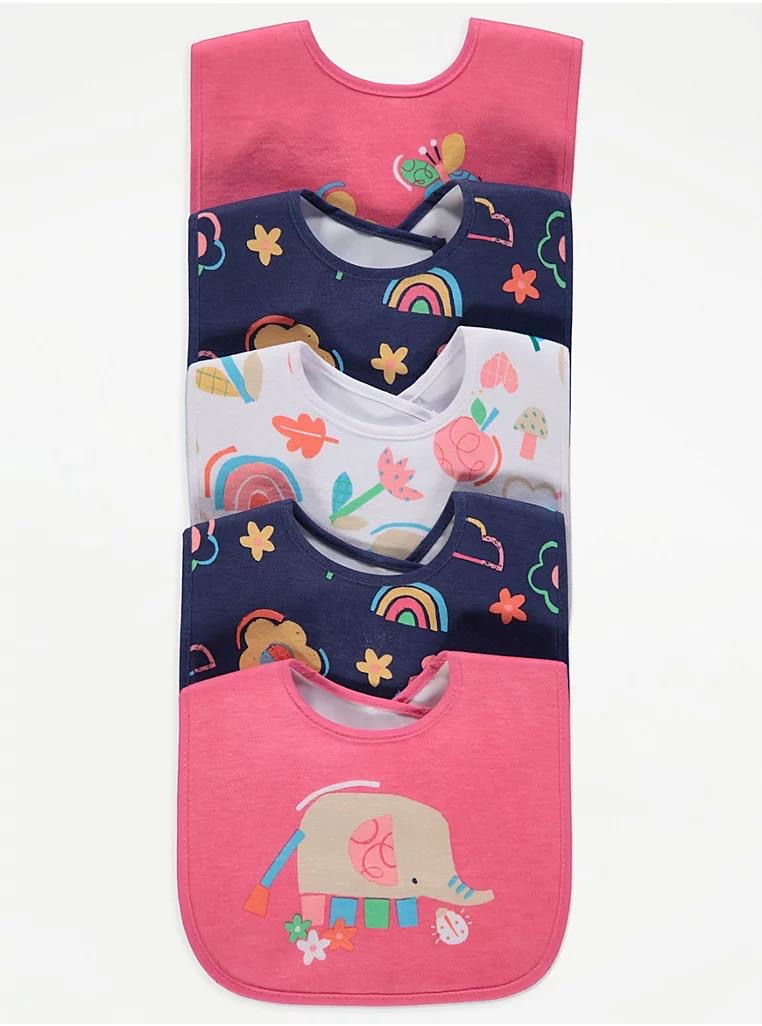 George Floral Print Bibs Set of 5