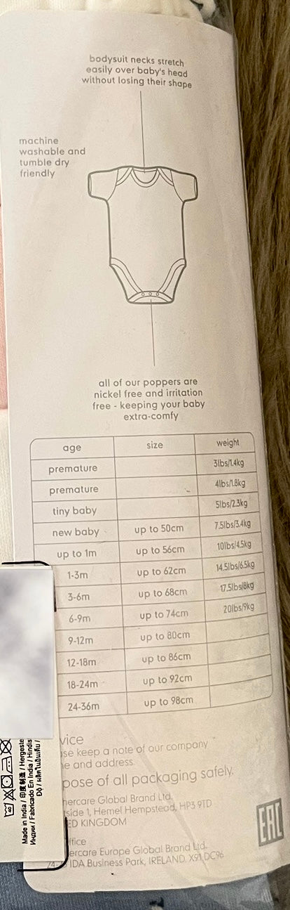 Mothercare Floral Print Bodysuits Set Of 5