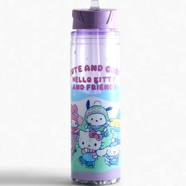 Hello Kitty & Friends Glitter Filled Water Bottle