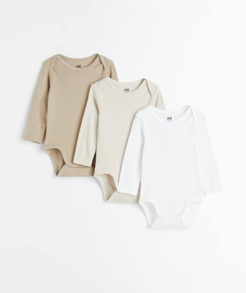 H&M 3-Pack Long-sleeved Bodysuits