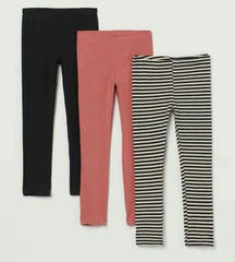 H&M 3-pack Cotton Jersey Leggings 3-4 Years