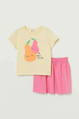 Printed Fruits Design Skirt Set H&M