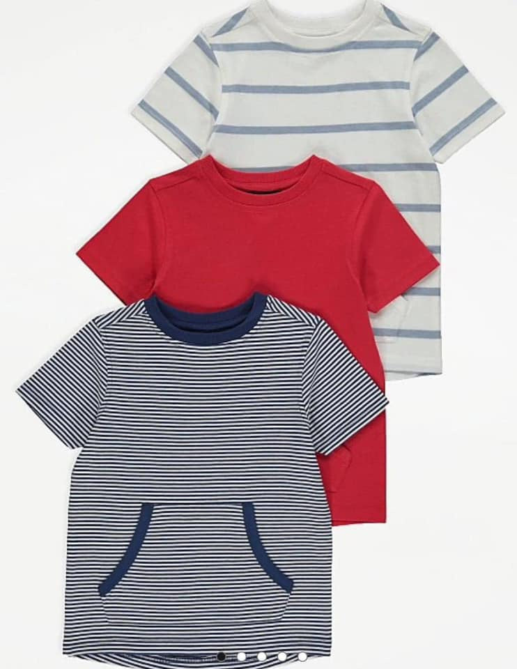 George Stripped Solid Color 3 Shirts Set