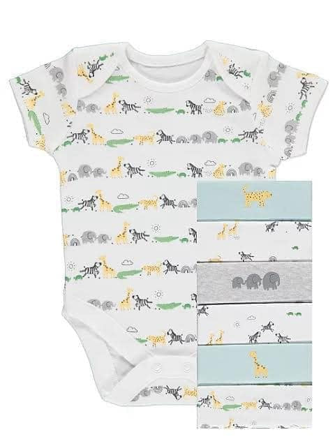 George Zoo Animals Print Bodysuits set