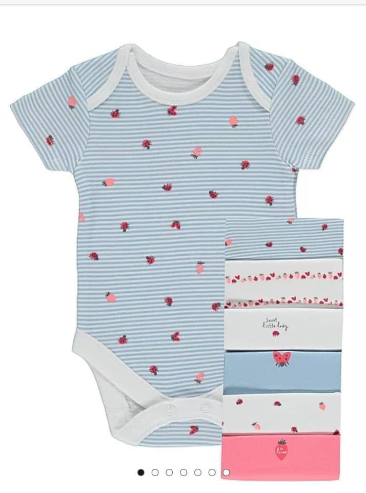 George Strawberry Ladybug Print Bodysuits Set