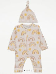 George Rainbow Print Romper And Cap Set 12-18 Months