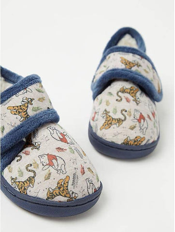 Disney Winnie the Pooh Navy Trim Fullback Slippers