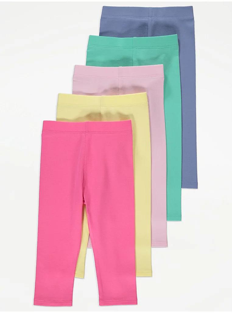 George Solid Colored Cropped Leggings Pack Of 5