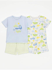 George Vehicle Short Pyjamas 2 Pairs, 18-24 months