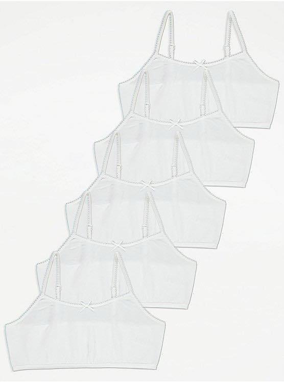 White Strappy Crop Tops 5 Pack George