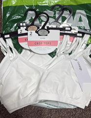White Strappy Seam Free Crop Tops 2 Pack George 9-11 Years