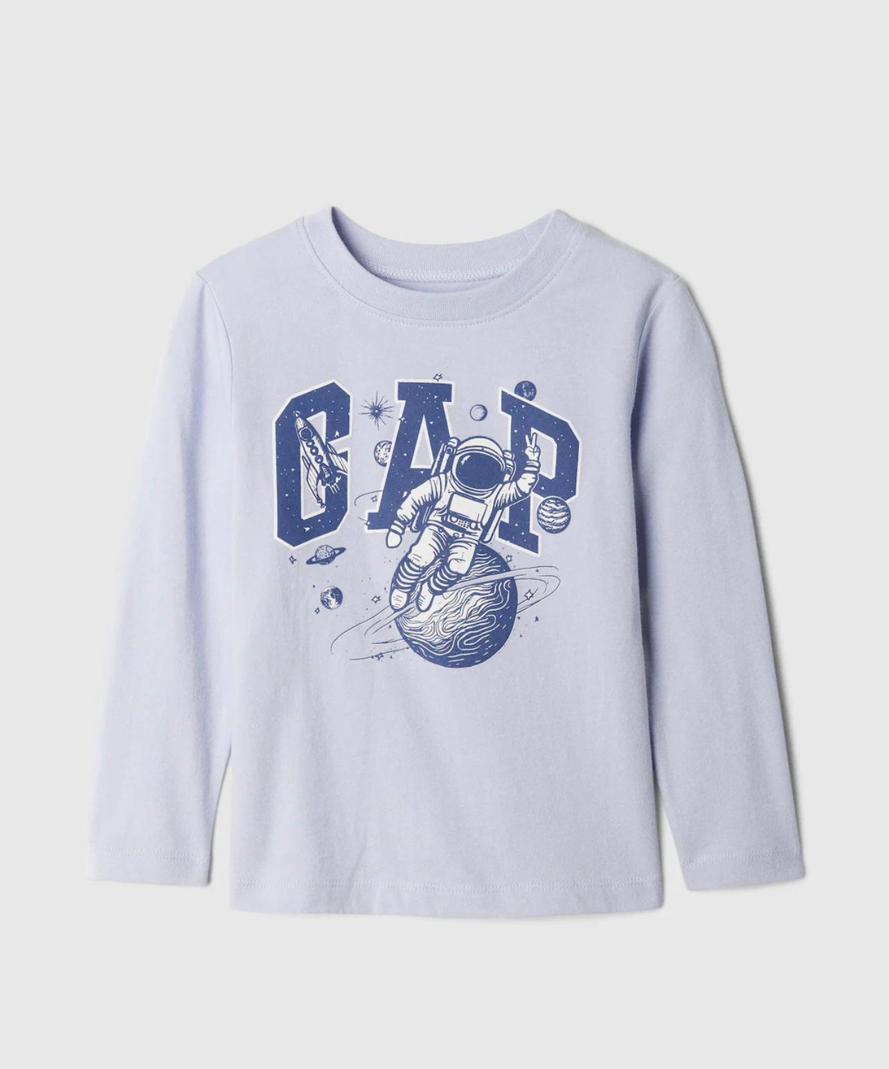 Astronaut Print Logo Full Sleeve Shirt Gap