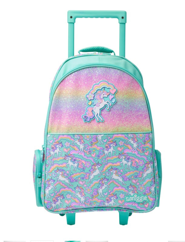 Smiggle Unicorn Trolley Backpack With Light Up Wheels