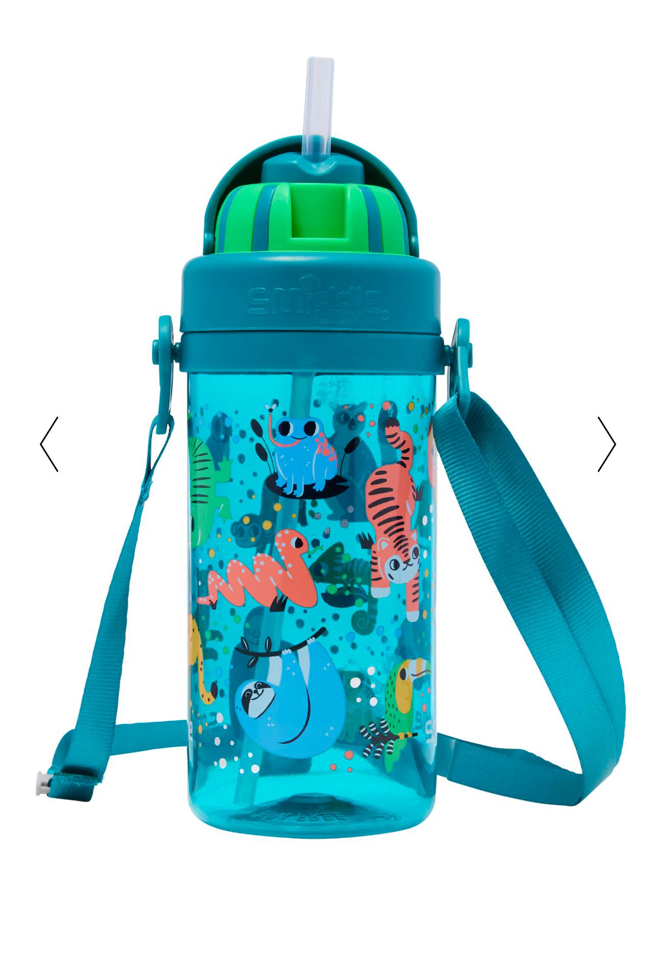 Smiggle Animal Print Teeny Tiny Drink Bottle With Strap 400ML