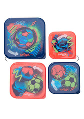 Smiggle Football Print 4 Lunchboxes Set