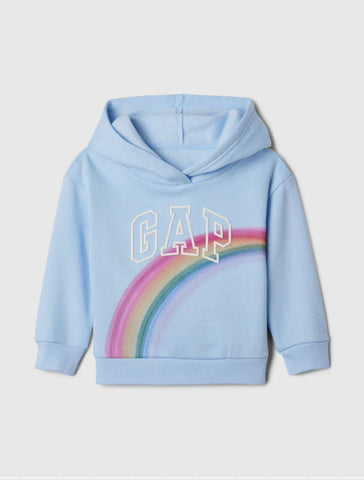 Gap Rainbow Print Fleece Lined Pullover Hood