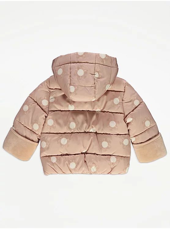 Pink Polka Dot Fleece Lined Padded Coat George Uk