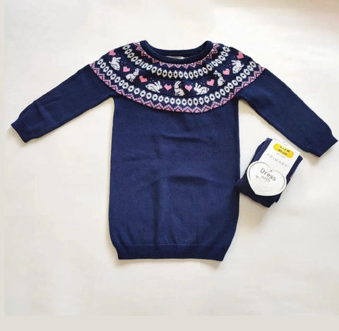 Primark Dress With Clossed Feet Tights - 2 Pcs Set