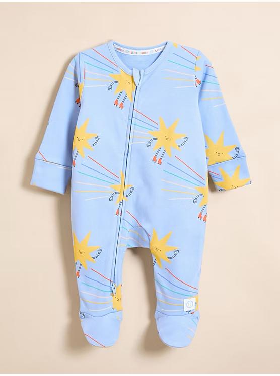 Little Angels Pastel Zip Fasten Sleepsuits 3 Pack