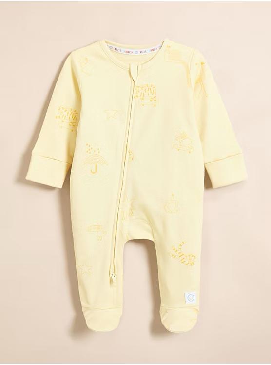 Little Angels Pastel Zip Fasten Sleepsuits 3 Pack