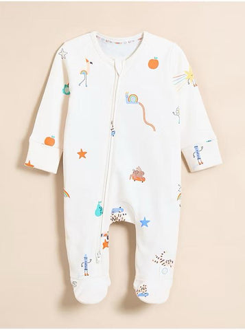 Little Angels Pastel Zip Fasten Sleepsuits 3 Pack