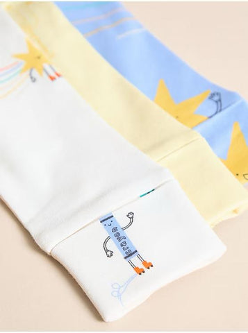 Little Angels Pastel Zip Fasten Sleepsuits 3 Pack