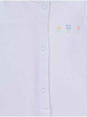 Blue Gingham Floral Long Sleeve Sleepsuits 3 Pack George UK