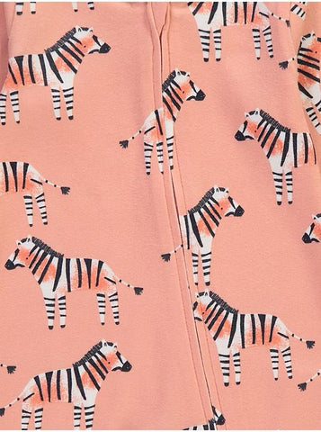 Peach Safari Animals Zip Fasten Sleepsuits 3 Pack George UK