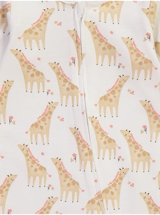 Peach Safari Animals Zip Fasten Sleepsuits 3 Pack George UK