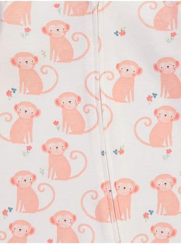 Peach Safari Animals Zip Fasten Sleepsuits 3 Pack George UK