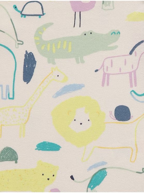 Safari Animal Sketch Short Sleeve Bodysuits 7 Pack - George Uk