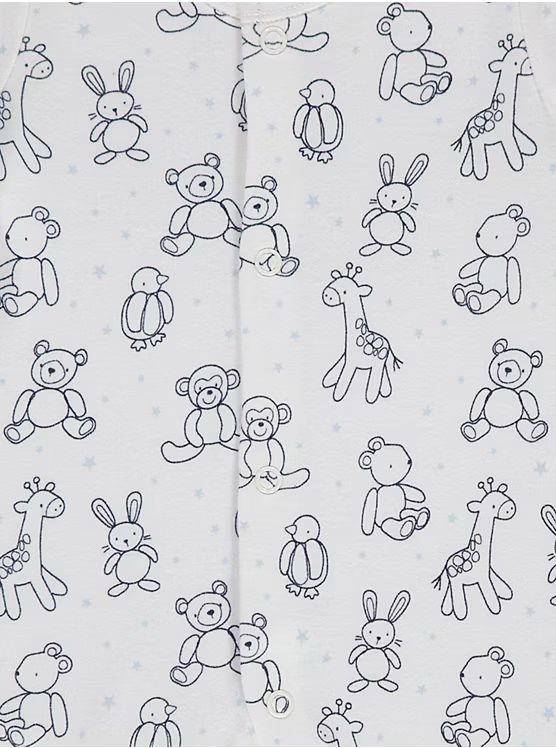 Blue Animal Tiny & Cute Club Sleepsuits 3 Pack - George UK