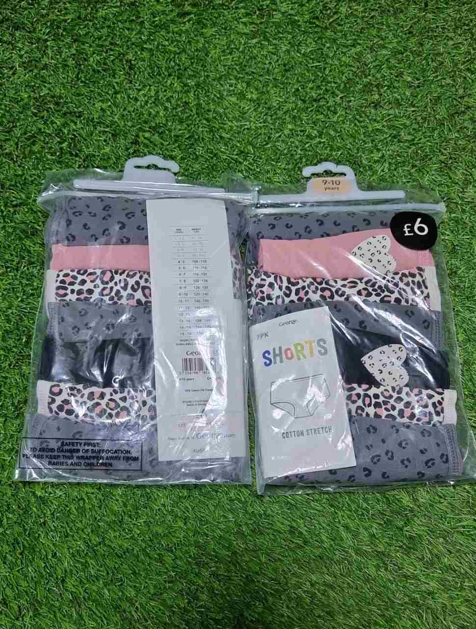 Animal Print Heart Shorts 7 Pack George UK