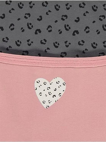Animal Print Heart Shorts 7 Pack George UK