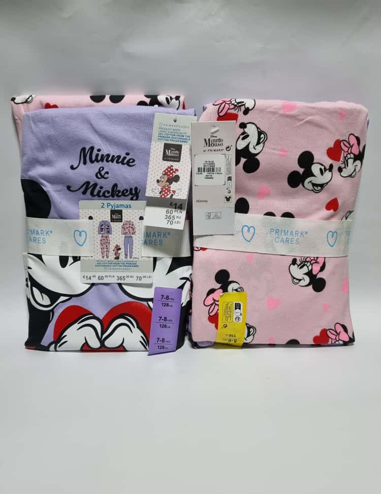 Minnie Print Pyjamas Primark 2 Pairs Set Primark