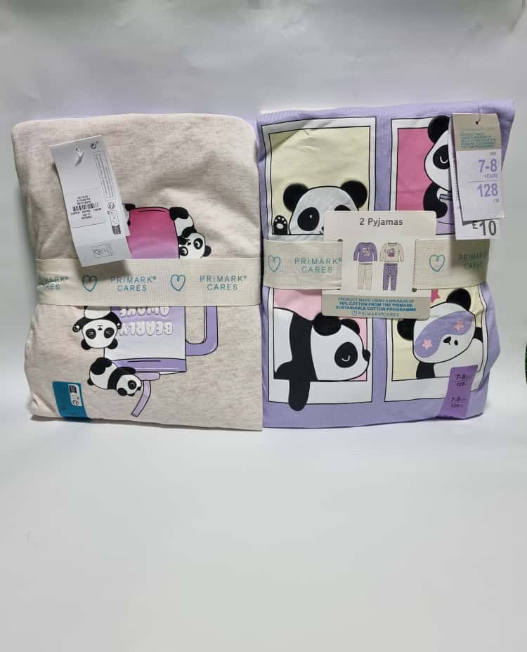 Panda Print Pyjamas Primark 2 Pairs Set Primark