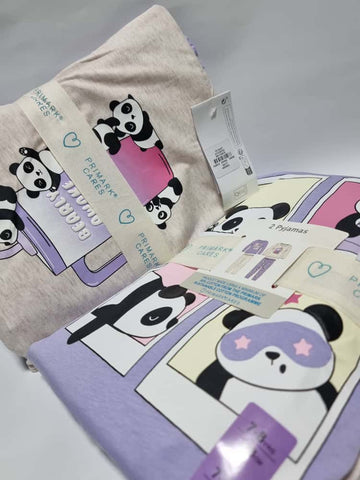 Panda Print Pyjamas Primark 2 Pairs Set Primark