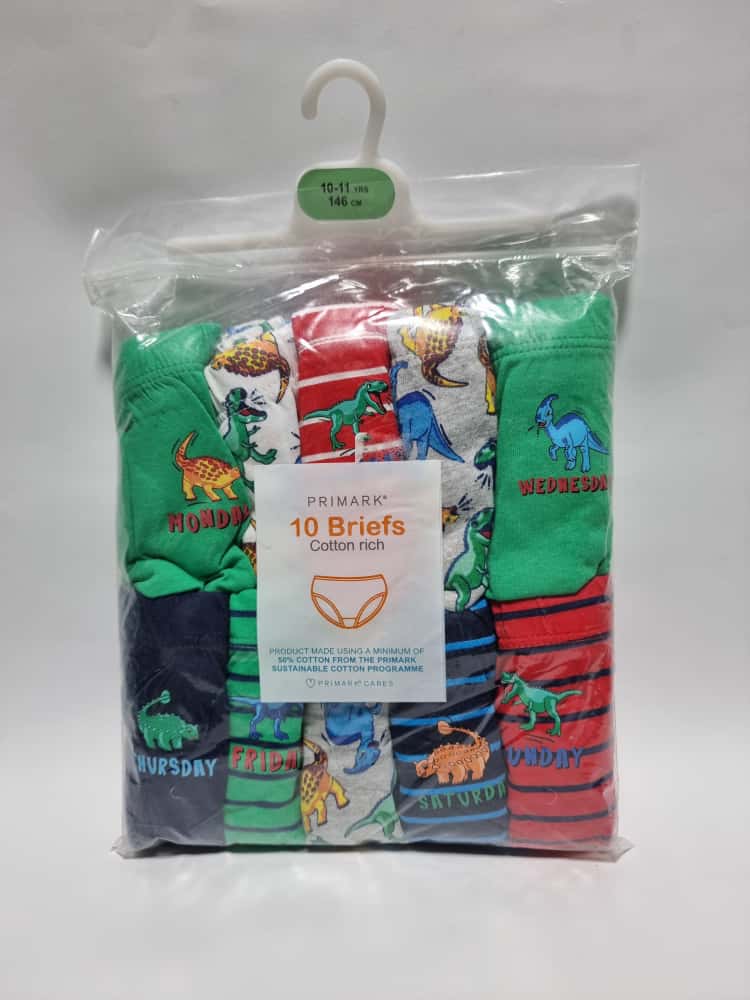 Primark Dino Print Briefs 10 Pcs Set