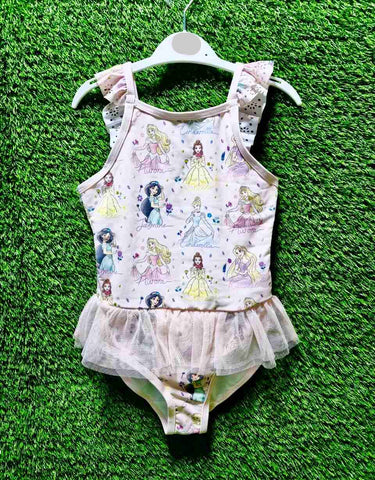 Ballerina Princes Print Swimsuit With Frill - Goerge Uk