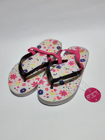 Primark Floral Print Flip Flops -XL - 8 Inches Sole
