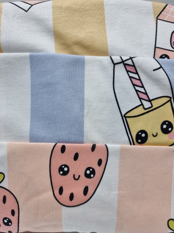 George UK Striped Strawberry Milk Short Sleeve Pyjamas 3 Pack