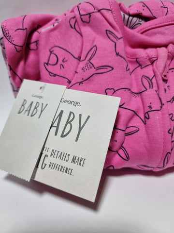 Animal Print Zip Fasten Sleepsuits 3 Pack George UK