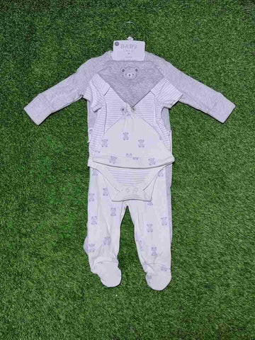 Matalan 5 Piece Baby Grey Bear Starter Set