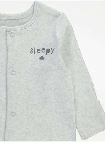 Grey Cute Kind Sleepsuits 3 Pack