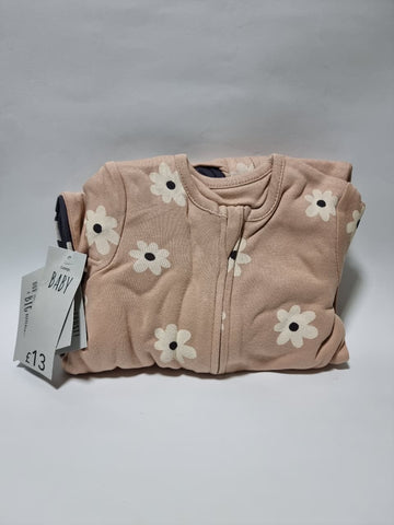 Floral Print Zip Fasten Sleepsuits 3 Pack George UK